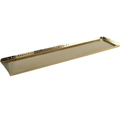 RECHTHOEKIG GEHAMERD GOUDEN DIENBLAD 50X11,5X1,25CM